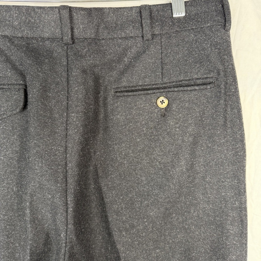 vtg Eddie Bauer SZ-36 Gray Glen Plaid Flannel Wool Pants Trousers Pleated Cuffed - Picture 7 of 16